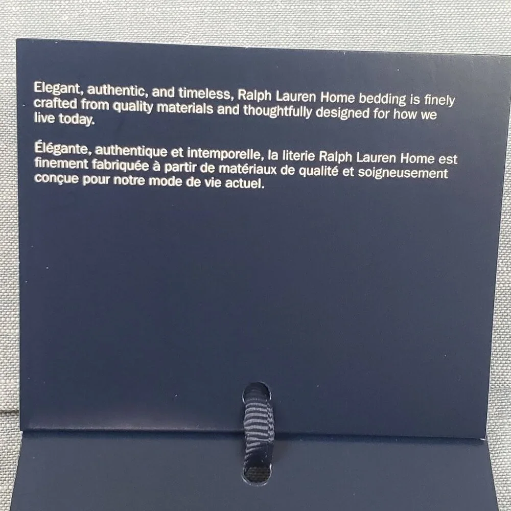 Ralph Lauren Workshirt Chambray King Flat Sheet Blue Luxury Bedding, 114